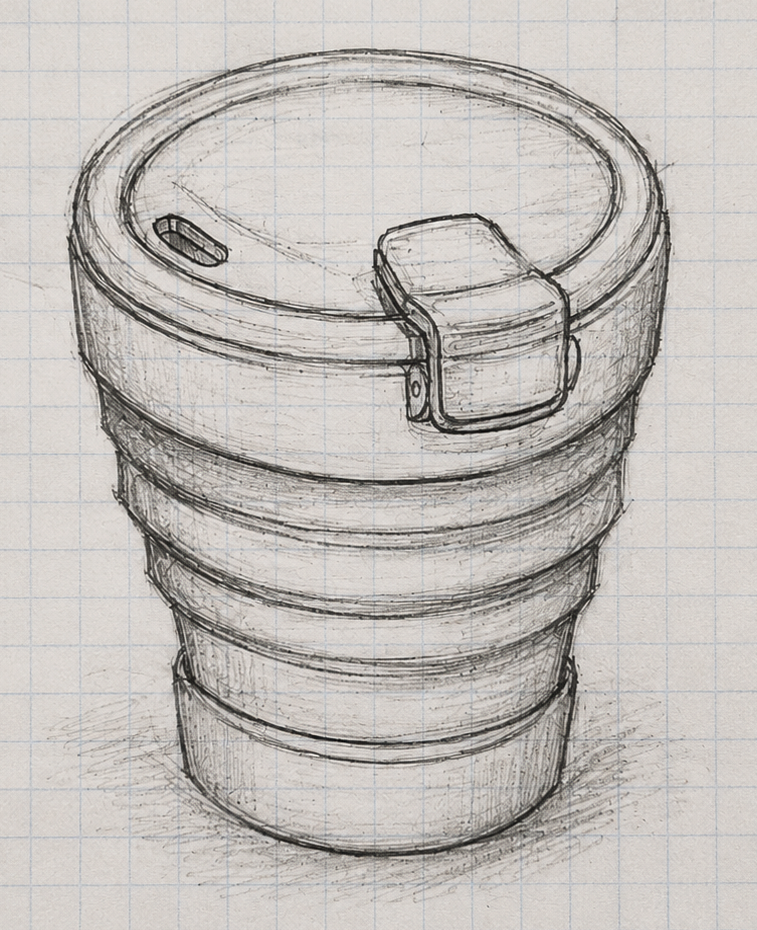 Input: rough inventor sketch on graph paper.